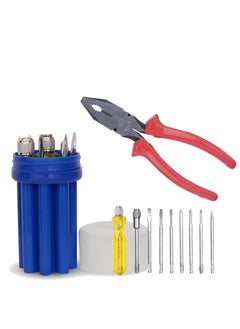 8 in 1 Screwdriver Set with Interchangeable Tips MulticolourCombination Plier with AntiRust properties for gripping holding and cutting wires piler 1 screset1