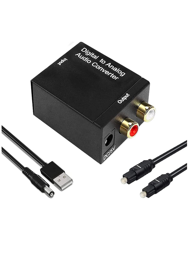 Ntech Digital to Analog Audio Converter SPDIF Optical to Stereo Audio L/R and 3.5mm Jack Box with Toslink Cable for DVD Home Cinema Systems TV  - Image 1