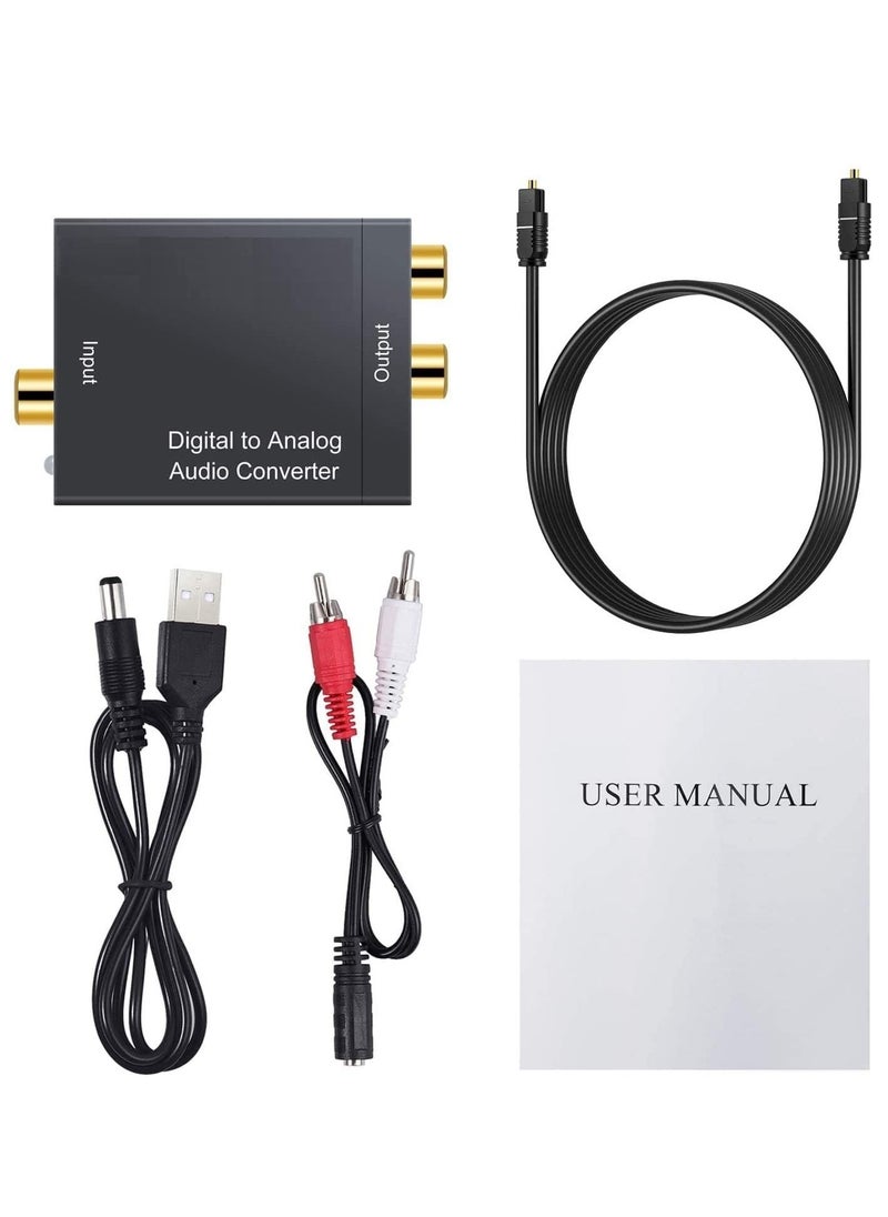 Ntech Digital to Analog Audio Converter SPDIF Optical to Stereo Audio L/R and 3.5mm Jack Box with Toslink Cable for DVD Home Cinema Systems TV  - Image 4