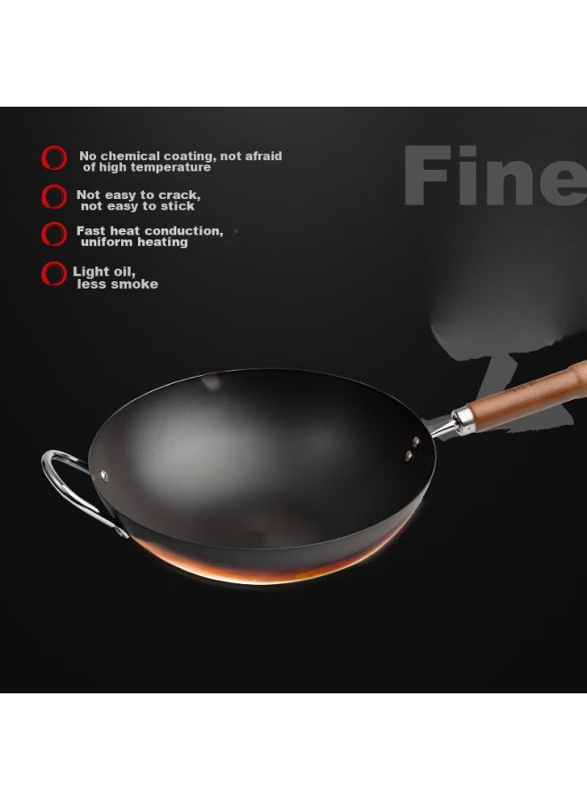Wang Yuanji Yuanji Iron Wok, Cast Iron Non-coated Non-stick Frying Pan, Suitable For Gas Stove And Induction Cooker, 36cm - Image 3