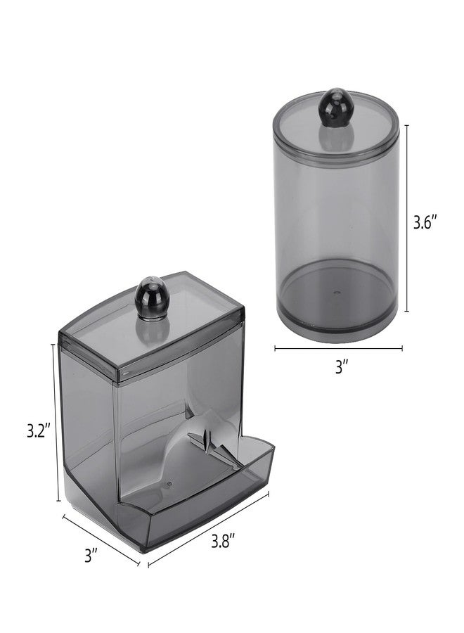 Tbestmax Qtips Dispenser, 10/12 oz Cotton Ball Holder, Apothecary Jar Organizer - Black Plastic - Image 3