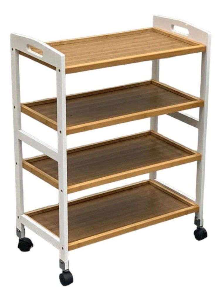 co arma - Brown 4-Tier Rolling Serving Table - Image 1