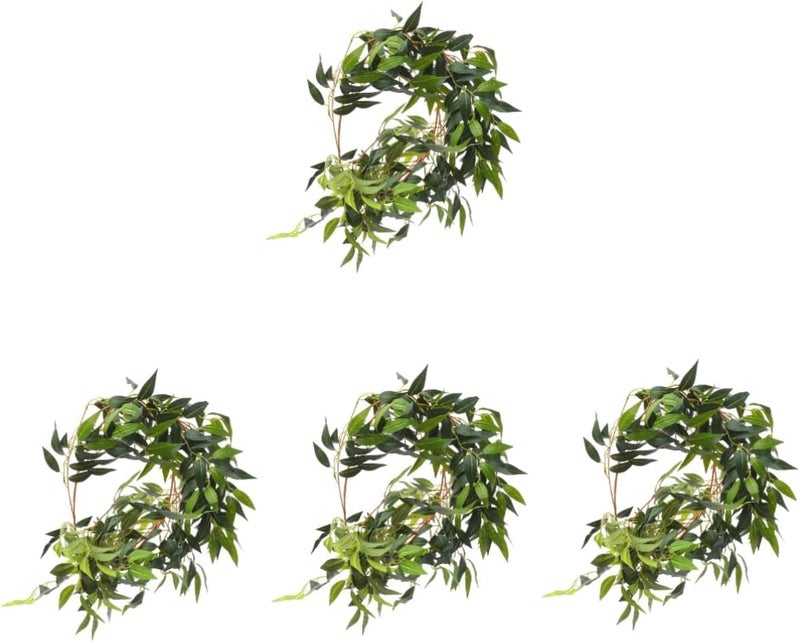 klarako 4pcs Simulated Plants Home Pendant Garland Greenery Artificial Vine Leaf Party Plant Decoration Leaves Hanging Green Jujube Fake Decor Ornament Simulation Leave Ceremony Wedding - Image 1