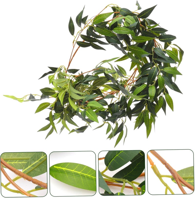 klarako 4pcs Simulated Plants Home Pendant Garland Greenery Artificial Vine Leaf Party Plant Decoration Leaves Hanging Green Jujube Fake Decor Ornament Simulation Leave Ceremony Wedding - Image 2