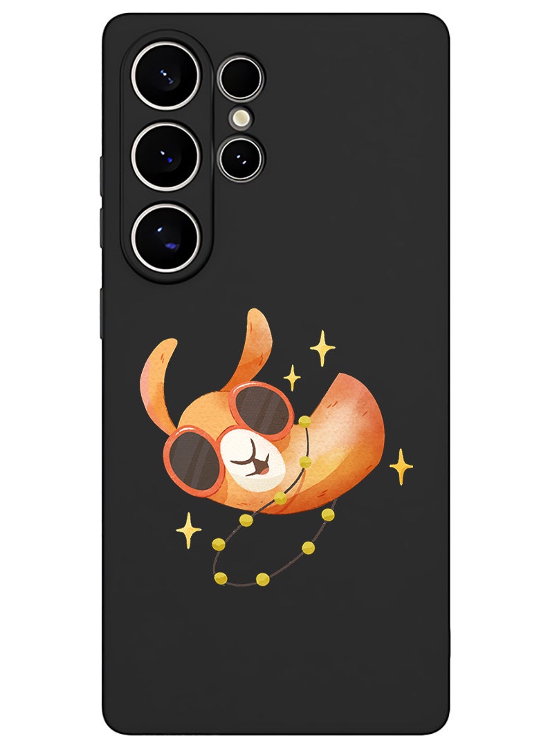 Theodor Protective Slim Fit Case Liquid Silicone Cover with Full Body Protection Anti-Scratch Shockproof Case For Samsung Galaxy S25 Ultra (Black) - Camel wearing goggles - Image 1