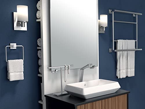 INDIAN DECOR. 31511 Bathroom Hand Towel Holder Stand, T-Shape Modern Rectangle Base Freestanding Countertop Stand, Chrome  - Image 3