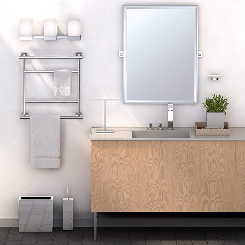 INDIAN DECOR. 31511 Bathroom Hand Towel Holder Stand, T-Shape Modern Rectangle Base Freestanding Countertop Stand, Chrome  - Image 4