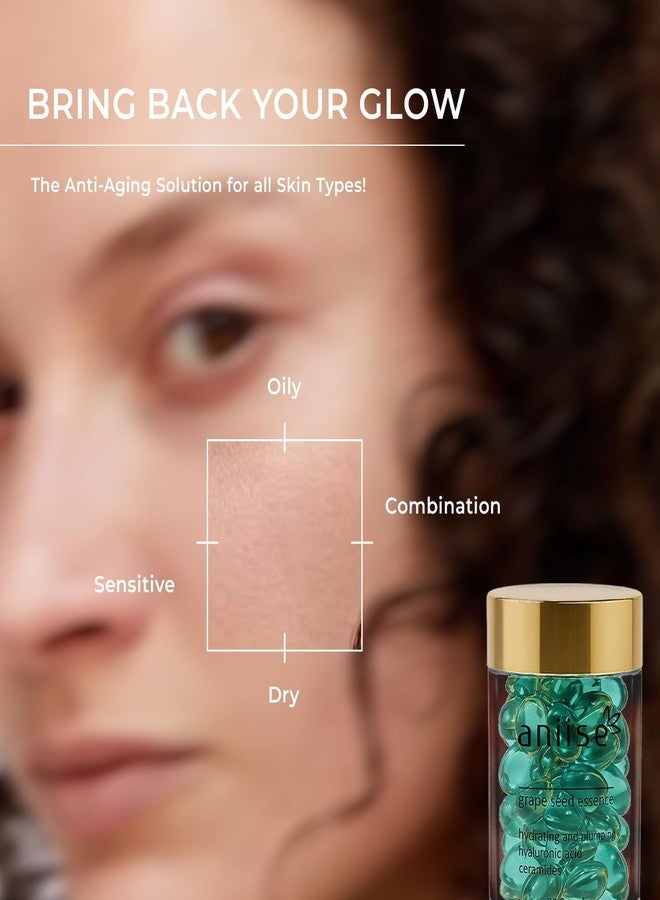 Aniise Grape Seed Oil Capsules Skin Care 30 Individual Capsules Serum for Face Improve Health Of Skin, Fight Signs Of Aging Softening and Hydrating The Skin - Image 3