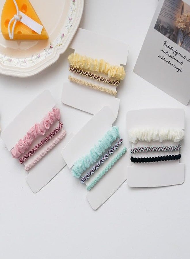 QUILBOOL Elastic Hairband Ponytail Holders, Stylish and Durable Hair Ties for Women and Girls Korean Style Intestinal Hair Ring Towel Ring Girl's Hair Tie Rubber Tendon Hair Rope Pontail Hair Rope Hair Accessories, 3 pcs, Multi. - Image 5
