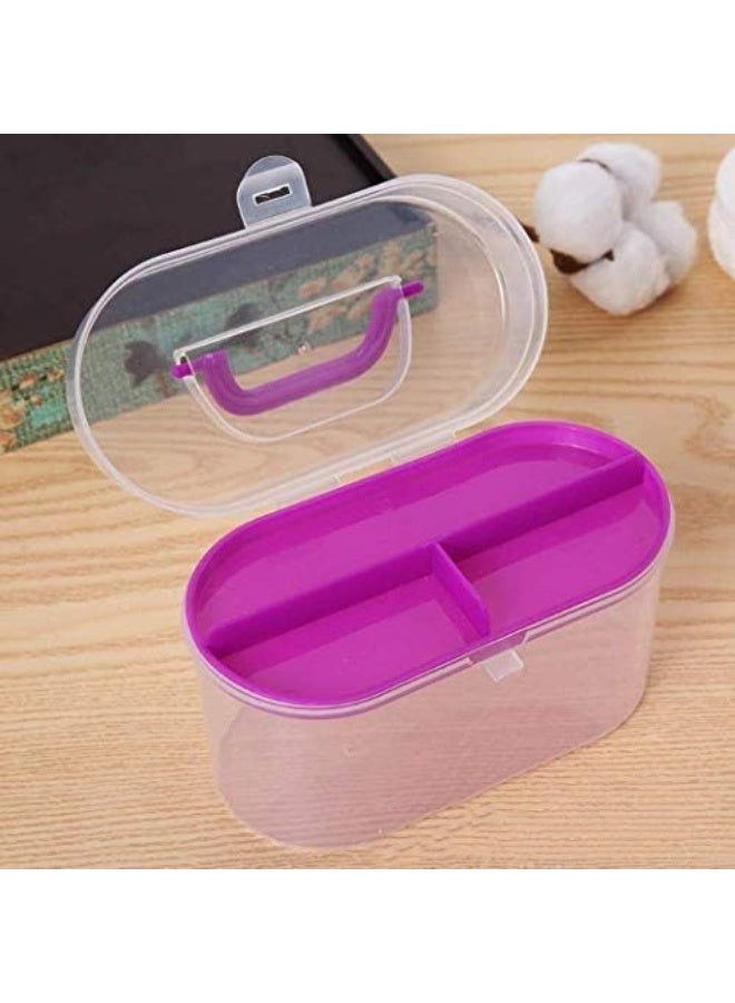 صندوق ادوات خياطة محمول بطبقة مزدوجة مع ابرة ملونة ودبوس مقص واكسسوارات الخياطة اليدوية - Image 2