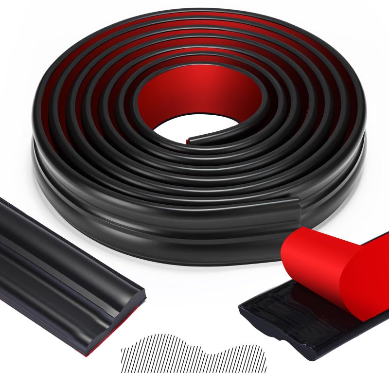 Innconee 118 Inch x 1.57 in Peel and Stick Wall Molding Trim Black Chair Rail Panel Flexible Self Adhesive 3D Crown Moulding Trim for DIY Home Wall Decor Mirror Protection Door Cabinet Frame (Stylish) - Image 1