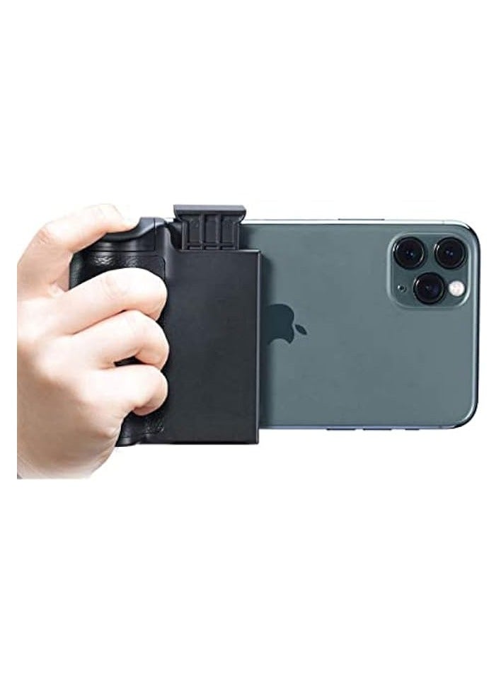 PROMASS Phone Mount, Phone Mount with Remote Cell Phone Tripod Adapter Grip Holder with Detachable Wireless Shutter for iPhone Video Photo Shooting Suitable for travel Outdoor Shooting (Black) - Image 1