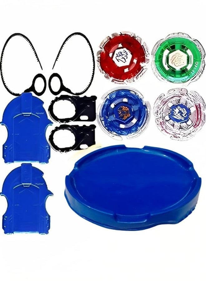 Caught Trendy 4D System Super Spinning Metal Fusion Fighting Battle Toy Set Classic Board Game for 5+ Kids Gag Toy with Sticker & Fighting Ground and Best Birthday Return Gift for Kids - Image 1