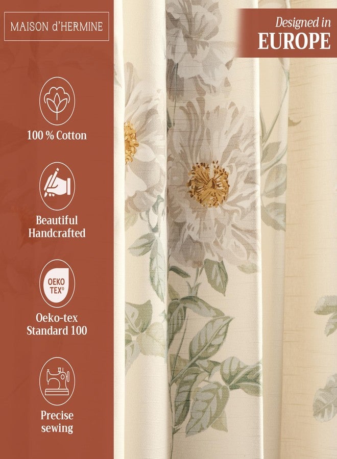 Maison d' Hermine Curtains for Living Room 100% Cotton 124 inch Length One Panel Light Filtering Curtains for Bedroom Windows with Rod and Loop Pockets Drapes (Villette Dove Grey, 50" W x 124" L) - Image 2