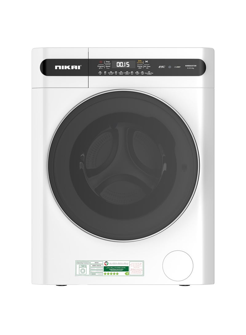 NIKAI 8/5 Premium Combo Washer Dryer With 18 Programs,Digital Panel Fully Automatic 8kg Washing Machine With 5KG 100% Dryer,  One Touch Washing Program, Child Safety Lock 8 kg 2000 W NWM805FDW White - Image 3