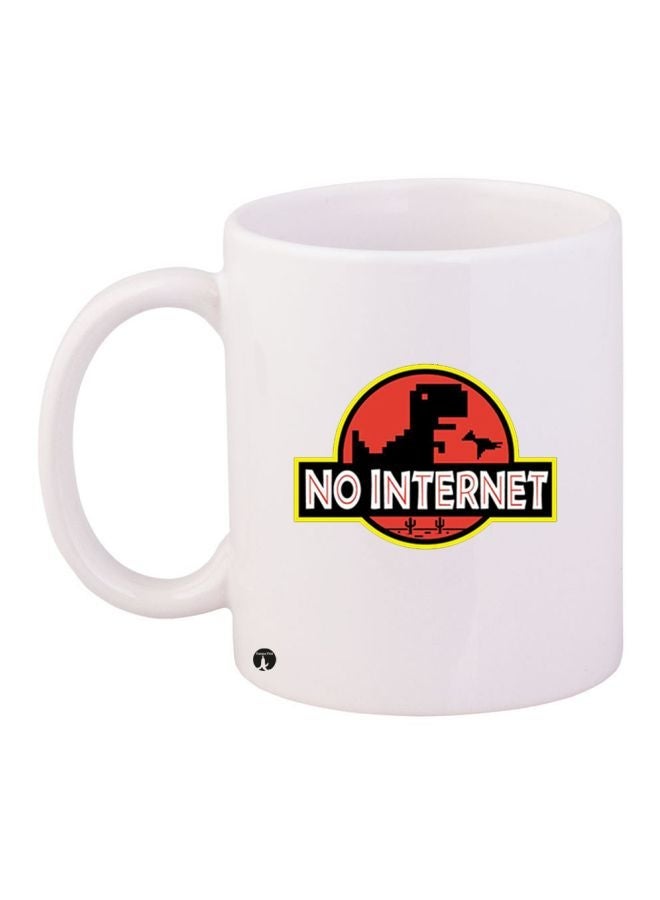 RYN No Internet Printed Coffee Mug White/Black/Red 11ounce