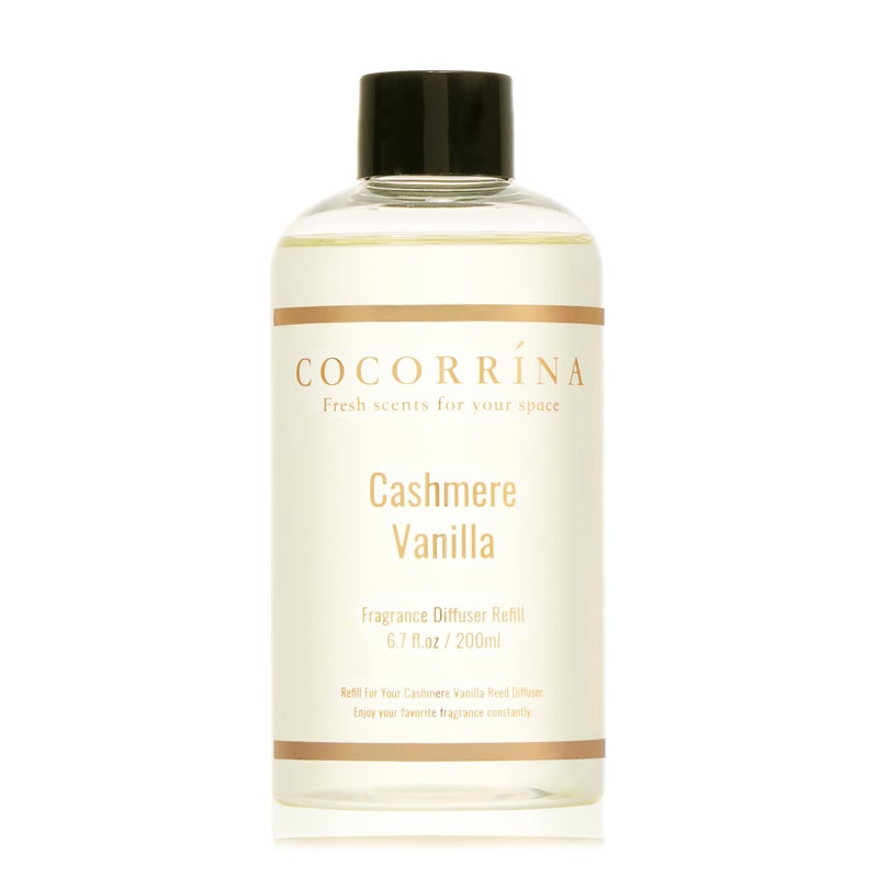 COCORRÃNA Reed Diffuser Refill - Cashmere Vanilla 6.7 Fl.oz Reed Diffuser Refill with 8 Sticks - Image 1