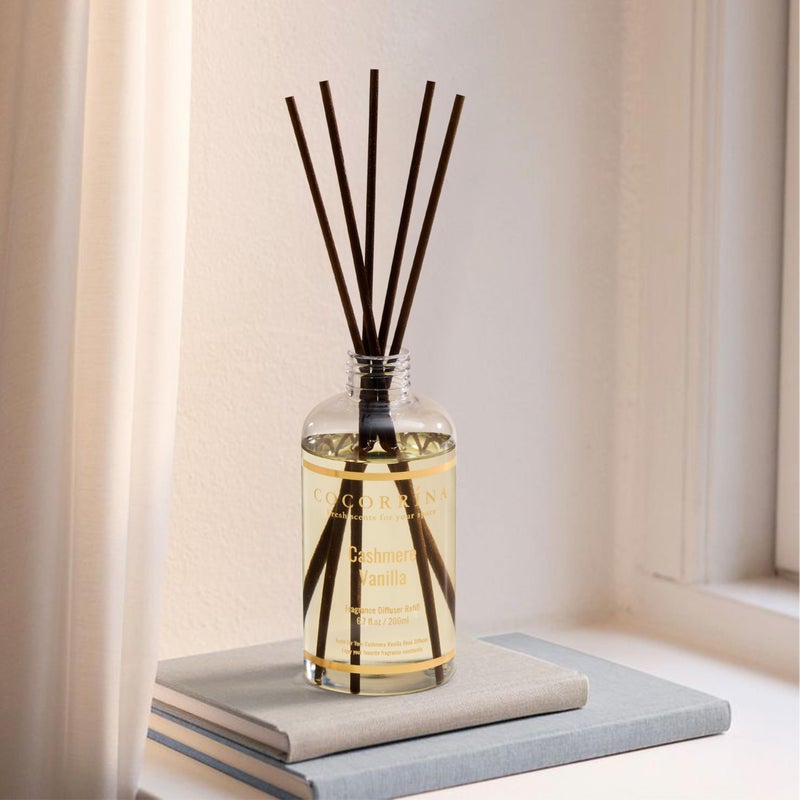 COCORRÃNA Reed Diffuser Refill - Cashmere Vanilla 6.7 Fl.oz Reed Diffuser Refill with 8 Sticks - Image 5