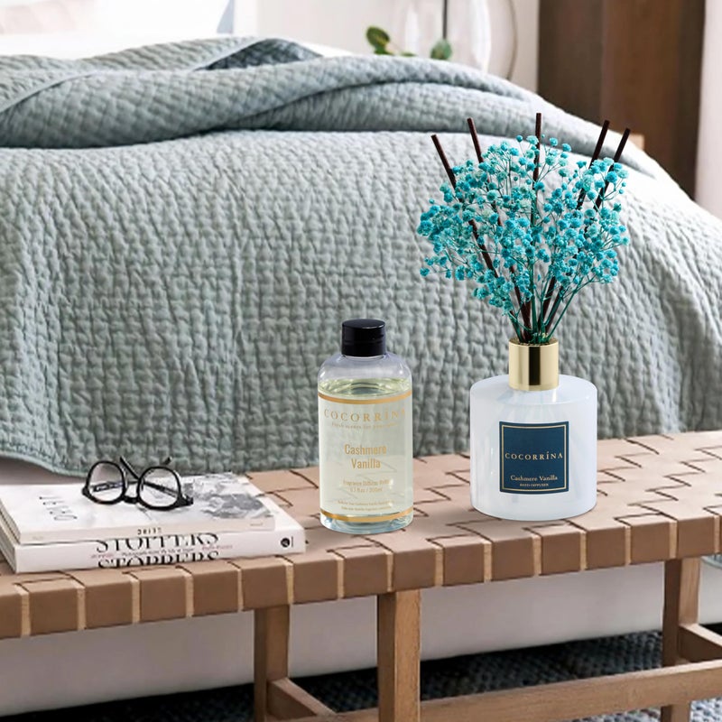 COCORRÃNA Reed Diffuser Refill - Cashmere Vanilla 6.7 Fl.oz Reed Diffuser Refill with 8 Sticks - Image 4