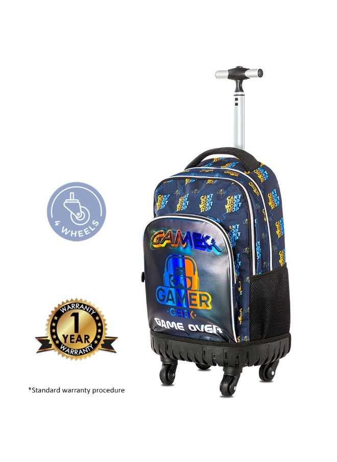 Eazy Kids Eazy Kids 18" 4-Wheel Trolley School Set w/ Lunch Bag and Pencil case – Gamer Edition  - Image 2