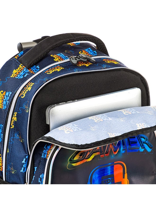 Eazy Kids Eazy Kids 18" 4-Wheel Trolley School Set w/ Lunch Bag and Pencil case – Gamer Edition  - Image 3