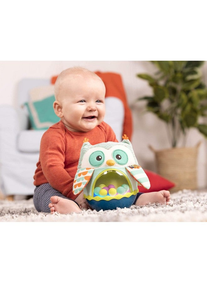 B. Toys B. Baby Owl Be Back Baby Toy Crawling Tummy Time Sensory & Musical Toy For Babies Wobbling Toy With Colorful Balls 6 Months - Image 2