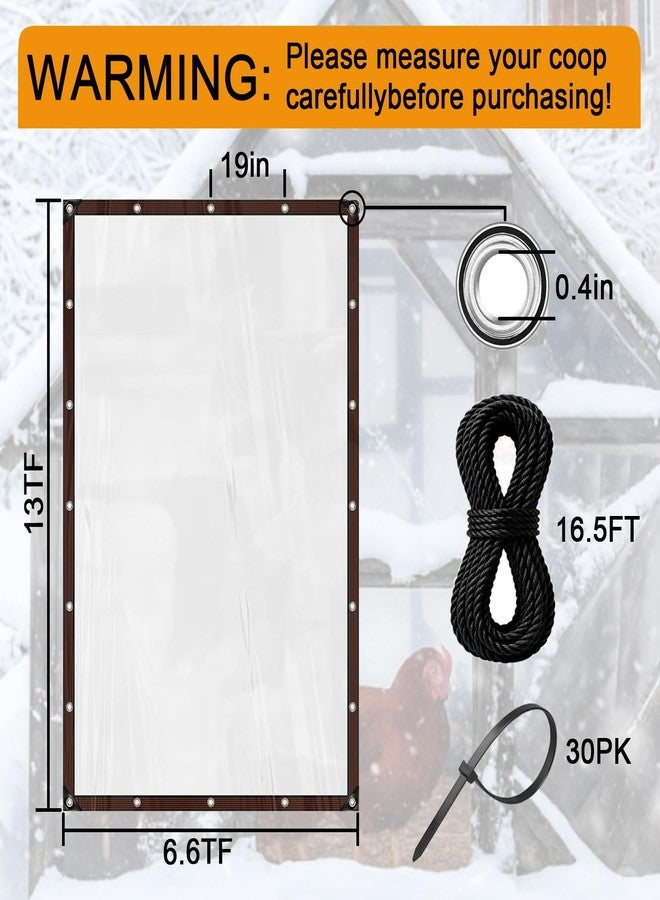 غطاء قن دجاج DLronwey لفصل الشتاء، غطاء قن دجاج بمقاس 6.6 × 13 قدمًا مع حبال مطاطية، عازل مقاوم للماء والرياح لفصل الشتاء، مناسب لشرفة أو فناء أو حظيرة دواجن. - Image 2