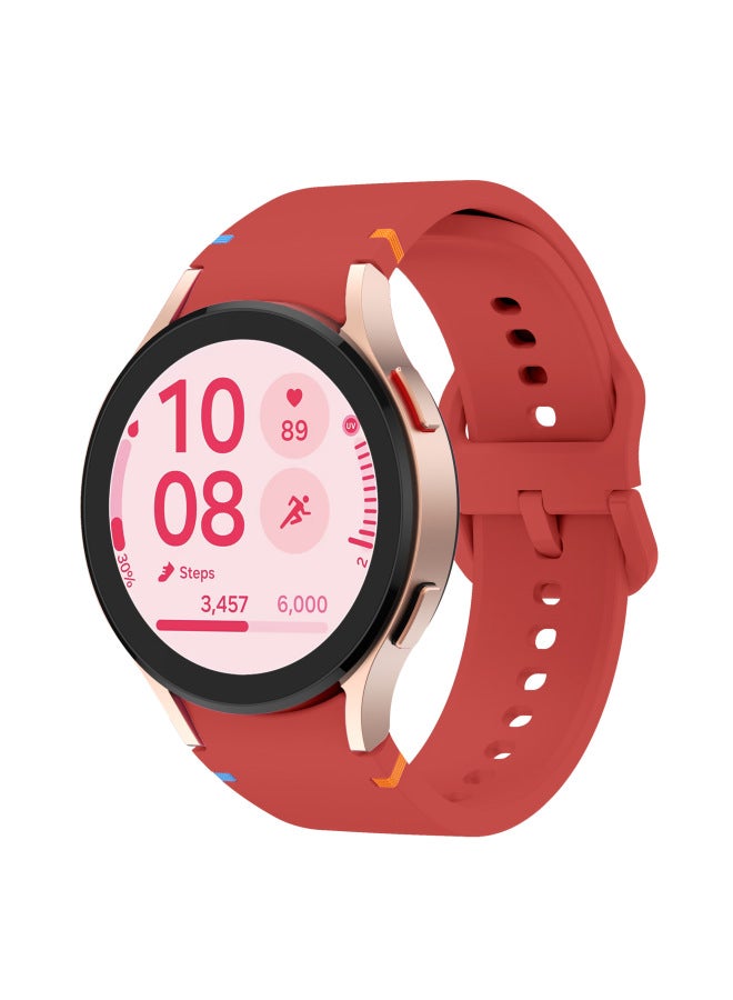 For Samsung Watch7 WatchFE Watch6 Watch5 Elbow Stitch Plain Replacement Strap-Color:Wine Red-Specifications:20MM