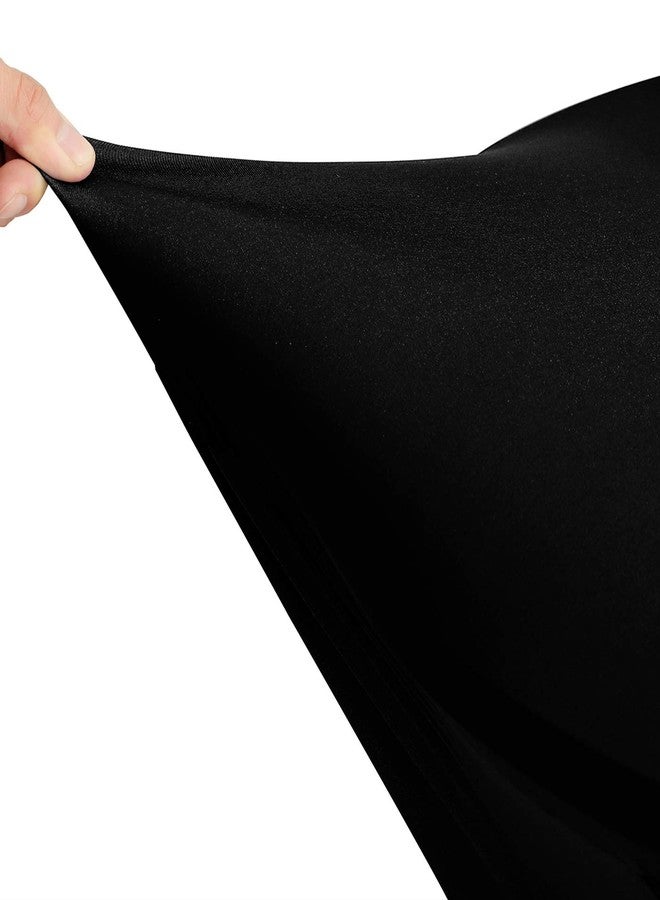 Fhberni 2 Pack 32x43 Inch Black Cocktail Tablecloth Round Fitted Stretch Spandex Table Cover for Party Wedding Bars - Image 3