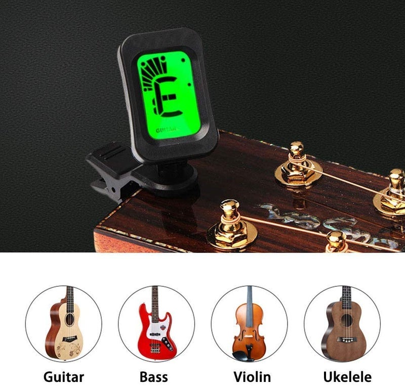 FESTRA RBT-01 Digital LCD Guitar Bass Violin Ukulele Clip On Automatic Chromatic Tuner With 3 Guitar Picks - Image 5