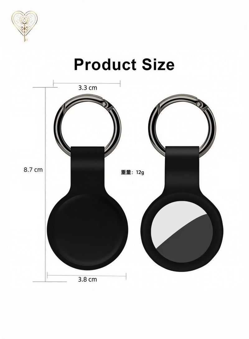 كيامور حامل ايرتغ4 عبوات من حافظة بطاقات الهواء الواقية المقاومة للماء من السيليكون لسلسلة مفاتيح Apple Airtags وحلقة مفاتيح مضادة للفقدان وحامل تعقب AirTag وغطاء مضاد للخدش وإكسسوارات نظام تحديد المواقع العالمي (GPS) تأتي في علبة هدايا فاخرة لتكون الخيار المثالي كهدية - Image 4