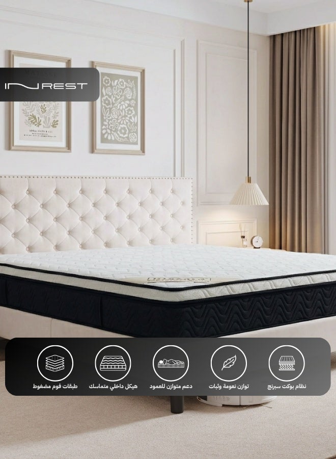 INREST Mattress IR512 Hotel Medium Firm – 30 cm Height Pocket Spring Motion Isolation 10 cm Inner Pad 120x200+32 cm (One and Half) - Image 1
