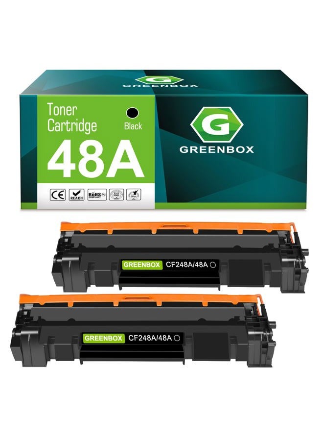 GREENBOX Compatible Toner Cartridge Replacement for HP CF248A 48A for HP Laserjet Pro M15w M15a M16a M16w HP Laserjet MFP M28w M28a M29a MFP M29w 248A Printer Toner (Black 2 Pack) - Image 1