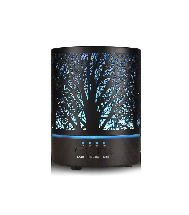 Naturalis Aroma Diffuser for Home Electric Use – Electric Diffuser & Ultrasonic Humidifier, Metal Body, 300ML Tank, Free 5 Natural Essential Oils, 4 Timer Settings, 2 Mist Modes, 7-Color LED Lights - Image 1