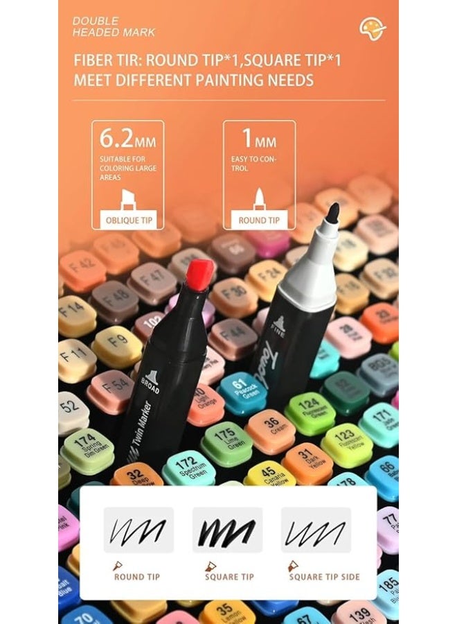 Touch Marker Art Set of 24 Colors – Professional Drawing & Coloring Pens - Image 3