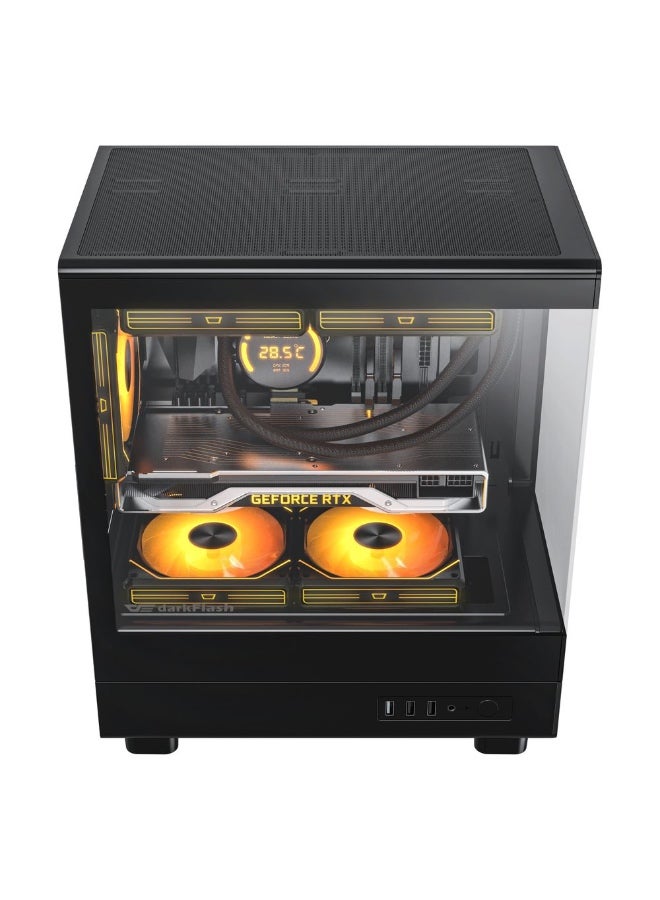 دارك فلاش كيس كمبيوتر ألعاب DARKFLASH DB330M Micro-ATX مع زجاج مقوى مزدوج 270 درجة و 3 مراوح PWM ARGB - Image 5