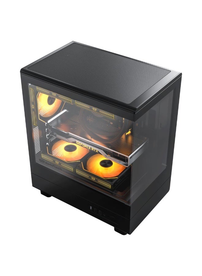 دارك فلاش كيس كمبيوتر ألعاب DARKFLASH DB330M Micro-ATX مع زجاج مقوى مزدوج 270 درجة و 3 مراوح PWM ARGB - Image 4