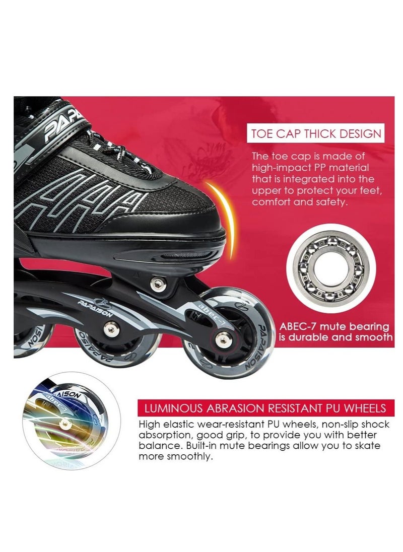 GT-Wheel - Skating Shoes Proffesional Adjustable Inline Roller Skates with Featuring All Lighting Wheels - Image 1