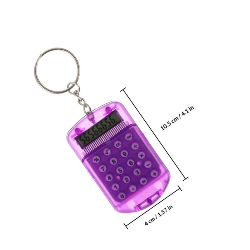 4pcs LCD Scientific Mini Calculator Key Ring Portable Students Shape Compact Design - Image 3
