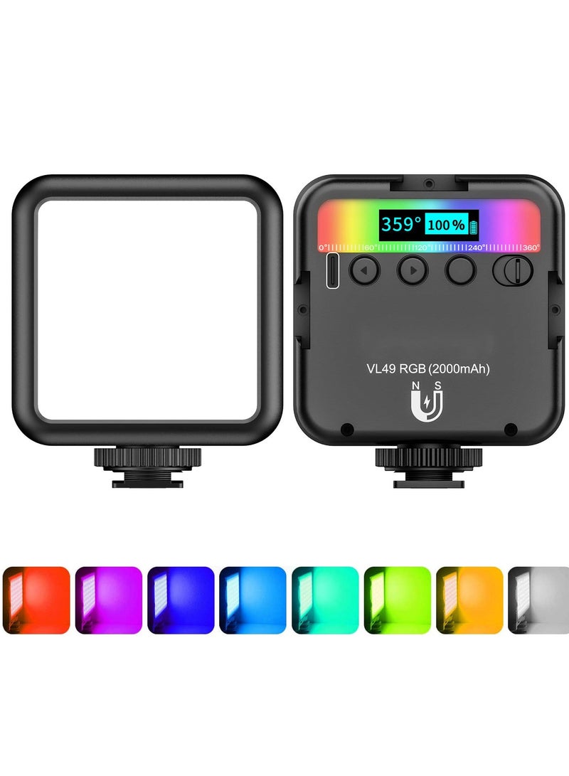 360° Full Color RGB LED Video Light for Vlogging and Photography, Adjustable 2500K-9500K, Portable Rechargeable Ambient Fill Light with Magnetic Adsorption for Cell Phones. - Image 1