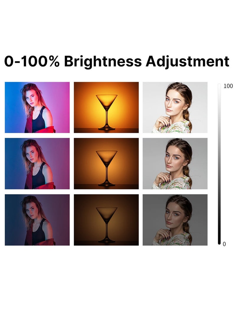 360° Full Color RGB LED Video Light for Vlogging and Photography, Adjustable 2500K-9500K, Portable Rechargeable Ambient Fill Light with Magnetic Adsorption for Cell Phones. - Image 3