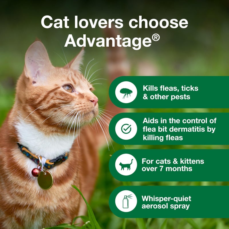 Advantage Cat Flea Treatment Spray | Kills Fleas & Ticks | Cat Flea Spray | 8 oz. - Image 3