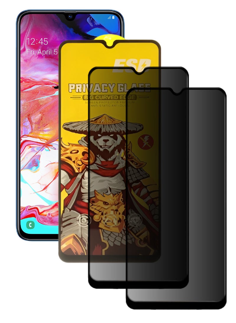 ESD 2 Pieces Tempered Dustproof Privacy Glass Screen Protector Compatible For Samsung Galaxy A70 - Image 1