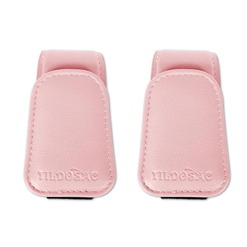 TILDOSAC Magnetic Sunglass Holder for Car Visor,Leather Glasses Holder,Vehicle Accessories Sunglasses Visor Clip for Truck 2 Pack - Image 2