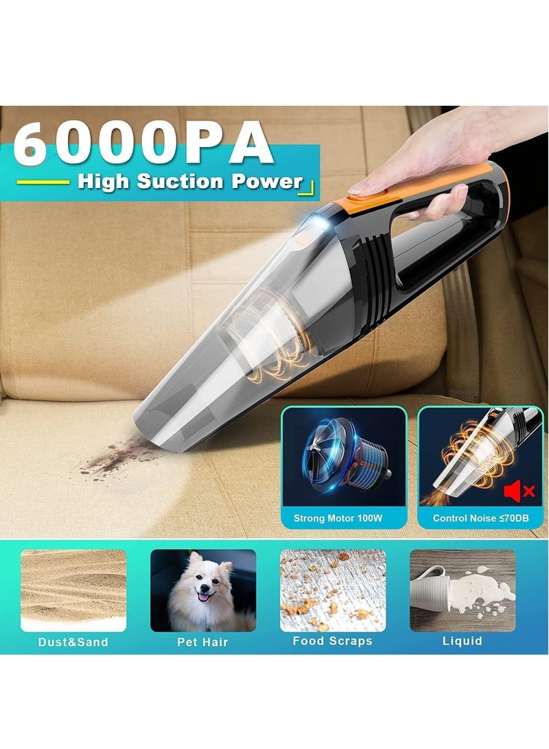 KASTWAVE Cordless Portable Handheld Vacuum, Quick Cleaning Duster, Lightweight Hand Vacuum with Different Nozzles 6000pa Powerful Cyclonic Suction Wet Dry for Car Sofa Keyboard Pet Hair - Image 4
