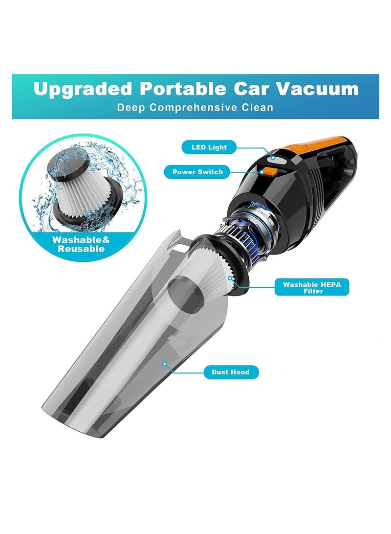 KASTWAVE Cordless Portable Handheld Vacuum, Quick Cleaning Duster, Lightweight Hand Vacuum with Different Nozzles 6000pa Powerful Cyclonic Suction Wet Dry for Car Sofa Keyboard Pet Hair - Image 2