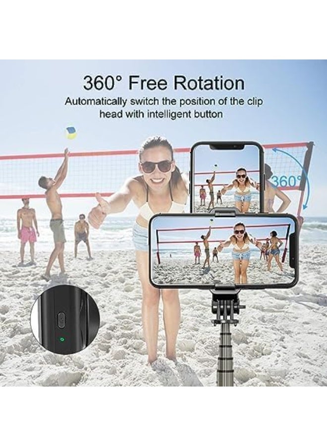 CAZADORA Selfie Stick Gimbal Stabilizer Model 3 — Professional Portable Aluminum Alloy Selfie Stick u0026 3-Axis Gimbal for Smartphones | Rotation Tripod + Foldable Portable Phone Holder | Smooth Handheld Stabilization for TikTok, Vlog, YouTube, Instagram Reels, Live Streams, Travel u0026 Content Creation | Lightweight 213g, Compact 20 cm Folded Length — 360° Rotation, Auto-Leveling, Quick Mount, Flexible Angle Adjustment, One-Tap Start, Stable Video u0026 Blur-Free Photos, Compatible with Most Smartphones, Black Finish, Durable Aluminum Alloy Build, Easy USB Charging u0026 Smart Controls — Ideal Gift for Creators u0026 Influencers - Image 2