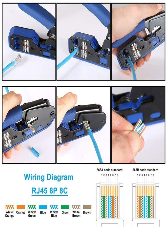 LSLANSOON RJ45 Crimp Tool Kit, CAT5 CAT5e CAT6 Ethernet Crimper Modular Data Cable Stripper Cutter for Standard RJ11/RJ12 and RJ45 Connectors (Crimper Only) - Image 5
