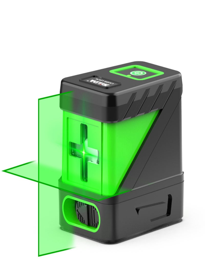 Portable High Brightness 2 Green Lines Level Vertical Horizontal Lines 4° Self-leveling Function Leveling Tool for Ceramic Tile Laying Door Window Partition Install Construction Decoration - Image 1