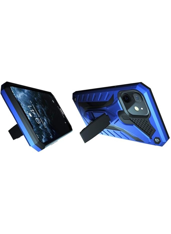 Bills iPhone 12 Premium Armor Case Built-In Kickstand - Military-Grade Shockproof Protective Cover with Reinforced Corners (Blue)  - Image 2